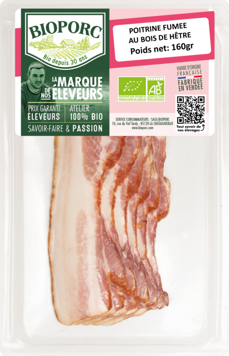 Poitrine fumée tranchée