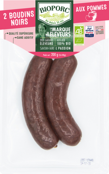 Boudins noirs aux pommes x 2