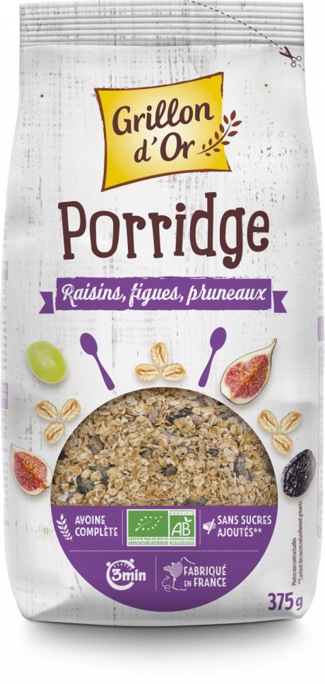 Porridge raisins figues pruneaux 375g GO AB