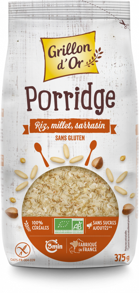 Porridge riz millet sarrasin sans gluten 375g GO AB