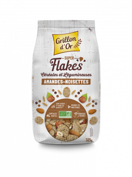 Super flakes cereales&legumineuses amandes-noisettes 325g GO AB