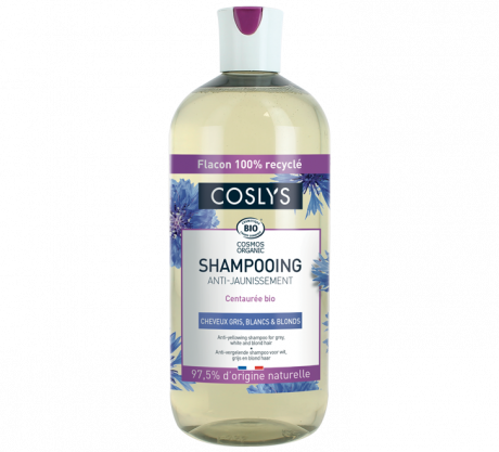 Shampooing anti-jaunissement cheveux gris et blancs