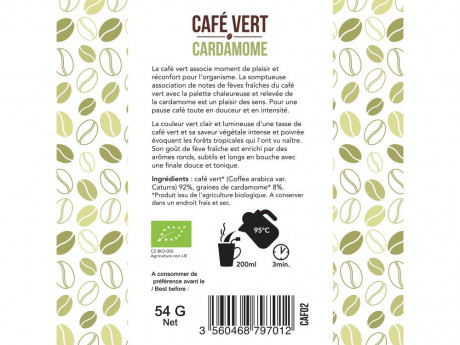 Cafe vert cardamome en sachets 