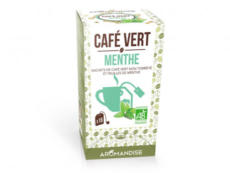 Cafe vert menthe en sachets 