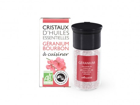 Cristaux d'huiles essentielles geranium