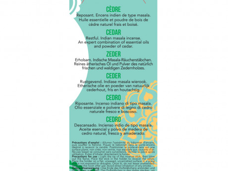 Encens indiens haute tradition cedre