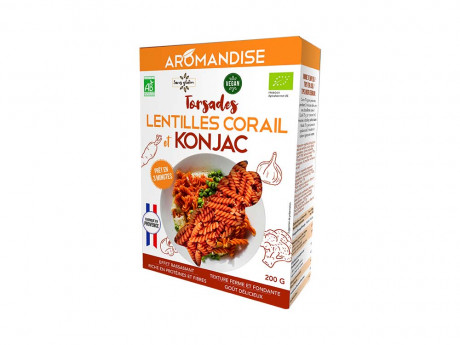 Torsades de konjac et lentilles corail 