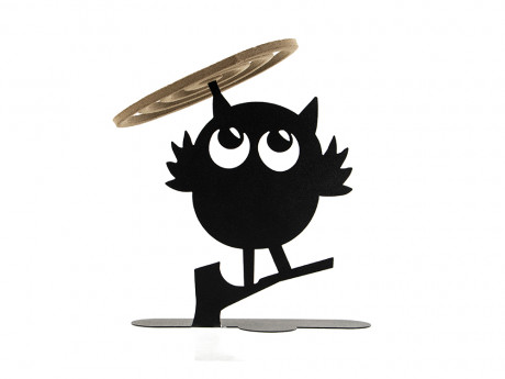 Porte spirale hibou noir