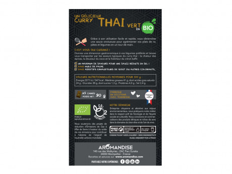 Sauce au carre curry vert thai