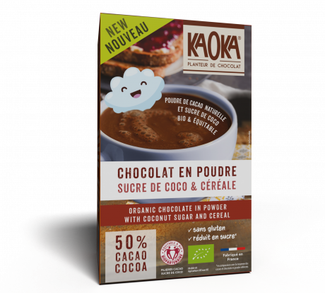 Chocolat en Poudre Petit Déjeuner 50% cacao - sucre de coco & céréale