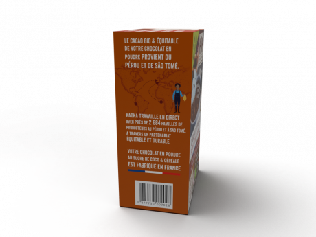 Chocolat en Poudre Petit Déjeuner 50% cacao - sucre de coco & céréale