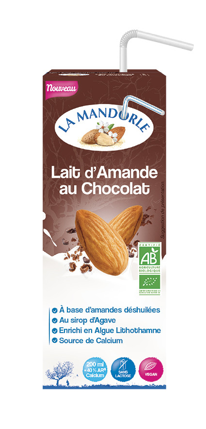 Lait d'Amande Chocolat Briquette source de Calcium
