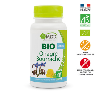 Onagre + Bourrache (huiles 1ère pression à froid + vit.E) 