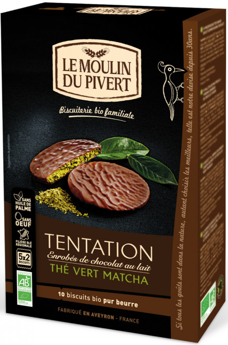 Tentation Thé vert Matcha enrobé de chocolat lait
