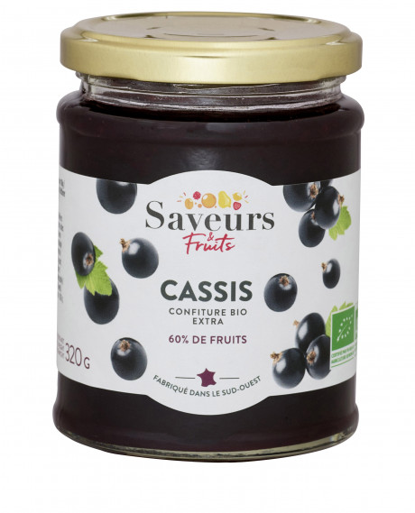 Confiture Extra 60% fruits - Cassis bio 320g