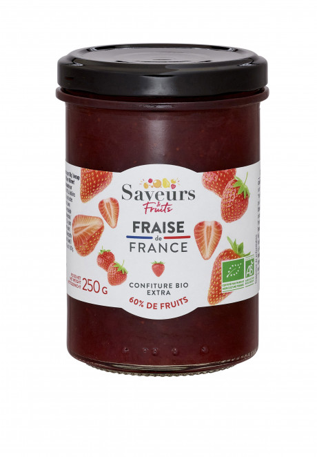 Confiture 60% fruits - Fraise de France bio 250g
