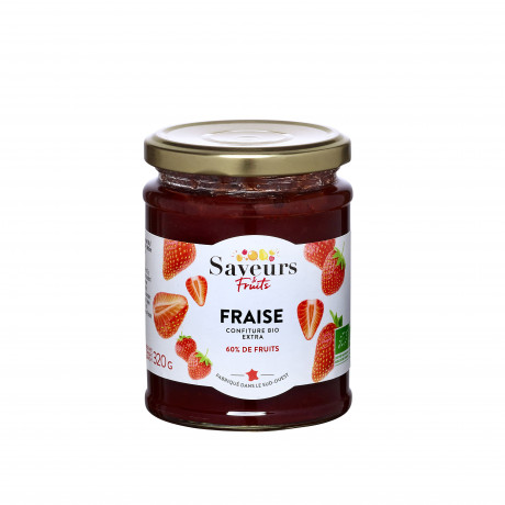 Confiture Extra 60% fruits - Fraise bio 320g. 