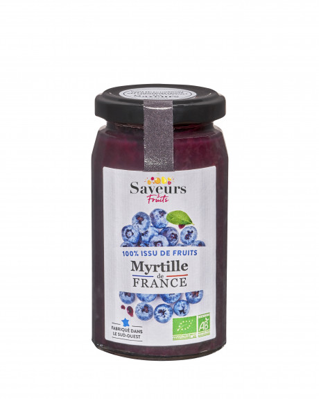 Préparation aux Fruits 100% issue de fruits - Myrtille de France bio 240g