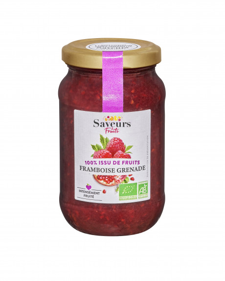 Préparation aux Fruits 100% issue de fruits - Framboise Grenade bio 310g