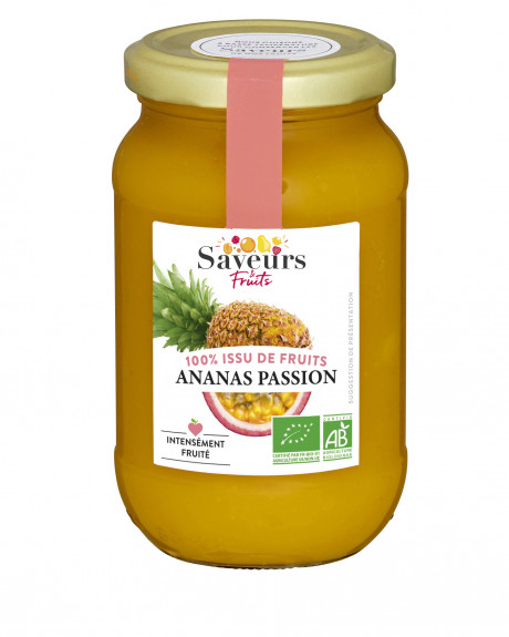 Préparation aux Fruits 100% issue de fruits - Ananas Passion bio 310g