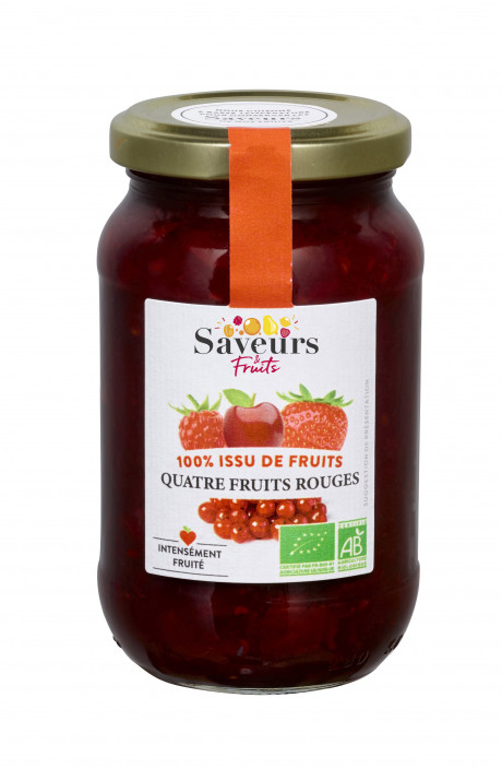 Préparation aux Fruits 100% issue de fruits - Quatre Fruits rouges bio 310g