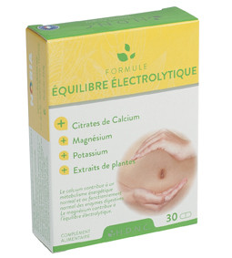 Formule Equilibre électrolytique - Citrates de Calcium, Magnésium et Potassium - Extraits de plantes favorisant la digestion et léquilibre acido-basique - 30 comprimés