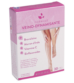 Formule Veino Dynamisante - Bromélaïne - Marron dInde - Bioflavonoïdes - 30 comprimés