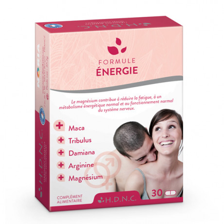 Formule Energie Libido (pour elle, pour lui) - L-Arginine - Damiana -Tribulus standardisé à 20% de saponines - Maca standardisée à 0,5% madamides + macaène - 30 comprimés