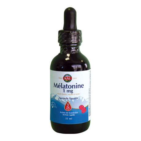 Mélatonine Liquide - 1 mg - KAL - flacon de 54 ml Arôme naturel de framboise