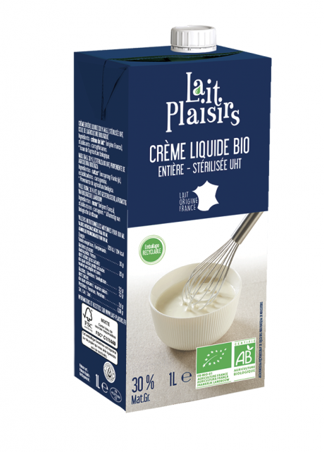 Crème liquide entière UHT, 30 % MG/PF