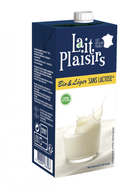 Lait demi-écrémé UHT sans lactose