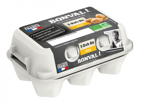 Oeufs frais x 6, en boîte