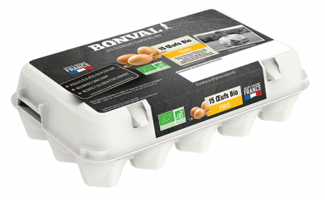 Oeufs frais x 15, en boîte