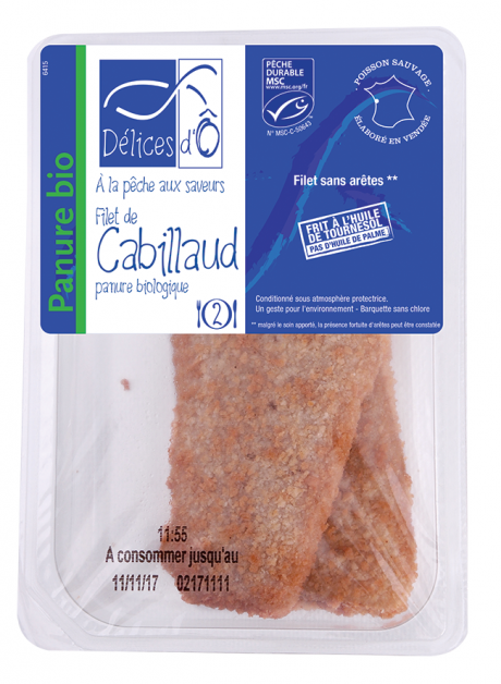 Filet de cabillaud MSC panure biologique x 2