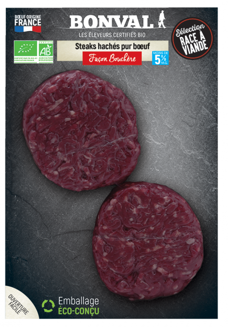 Steak haché pur boeuf 5 % MG façon bouchère x 2