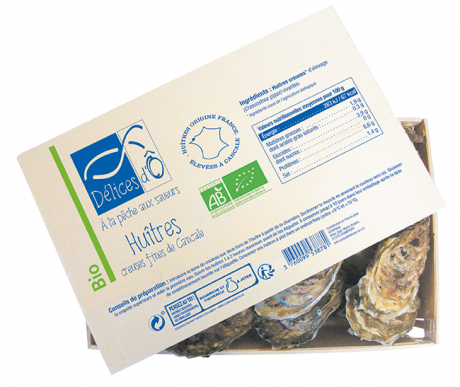 Huîtres creuses fines de Cancale n°3, bourriche de 24 pièces