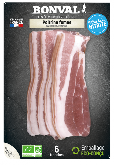 Poitrine fumée sans sel nitrité x 6 tranches
