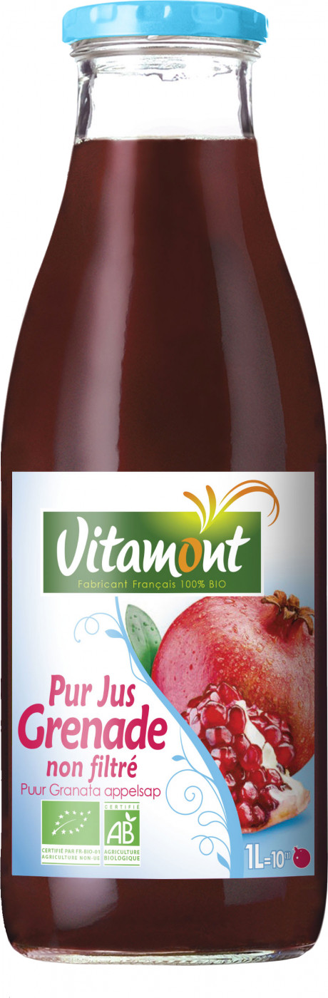 Pur jus de grenade non filtré bio 1L