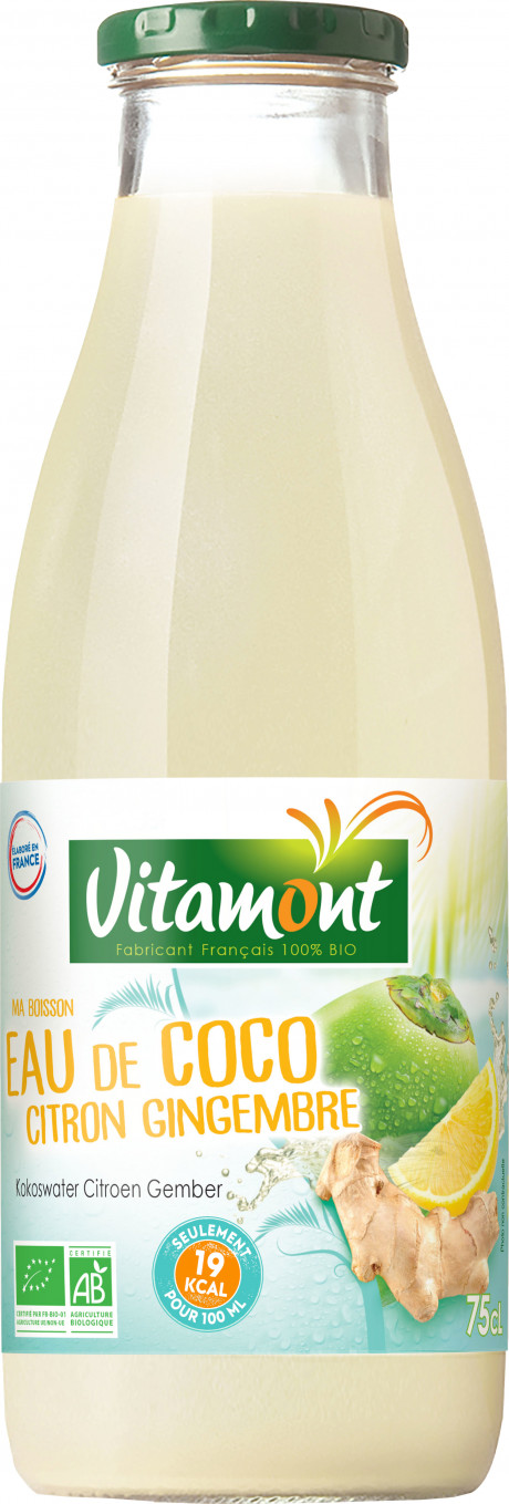 Eau de coco citron gingembre bio 75cl