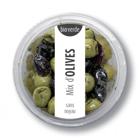 Mix d'olives vertes & noires sans noyau 80 g