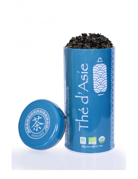 Thé bleu bio de Chine - Oolong - Boîte Métal - vrac - 90g