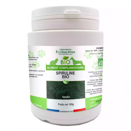 Spiruline Bio 100g pour Chiens et Chats 