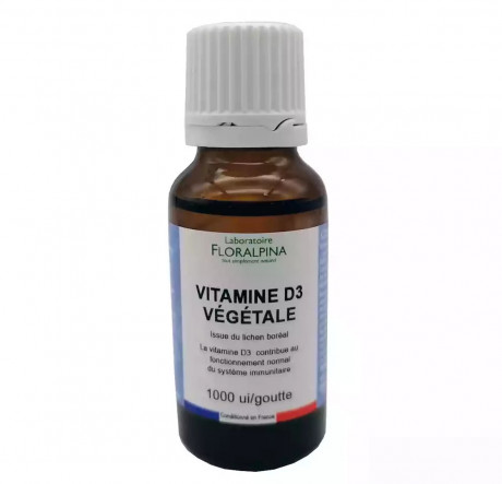 Vitamine D3 Végétale Liquide 20 ml - 1 000 UI/goutte