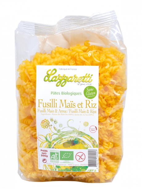Fusilli maïs & riz sans gluten 500g
