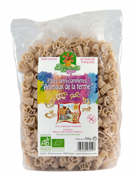 Pâtes 1/2 complet Animaux de la Ferme 500g