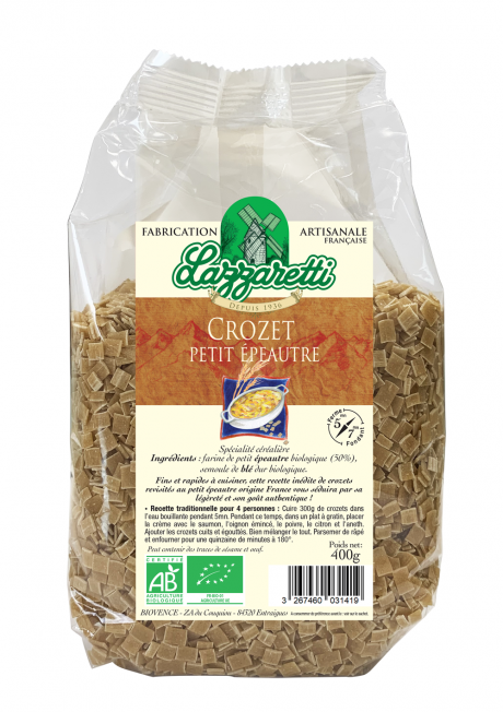 Crozet au petit épeautre 50% 400g France                   "Nouveauté"