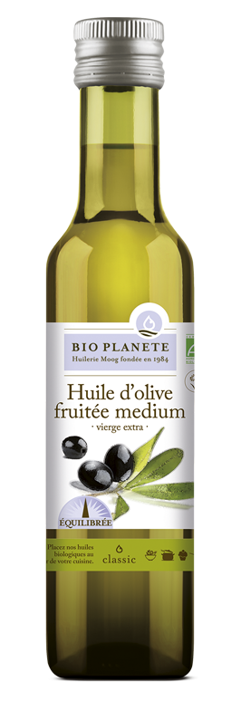 Huile d'olive vierge extra fruitée medium BIO PLANÈTE 250 ml