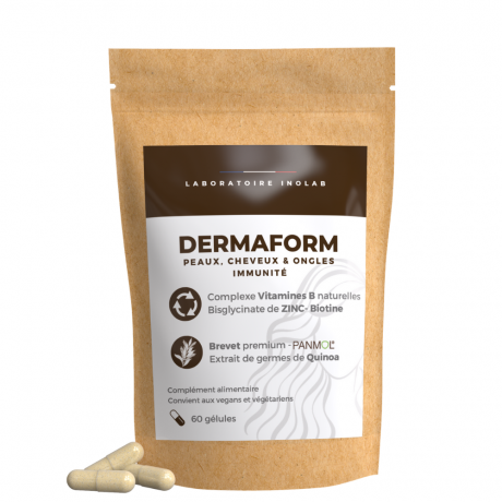 DERMAForm, Complexe Vitamines B, Quinoa germé, bisglycinate Zinc - 60 gélules 