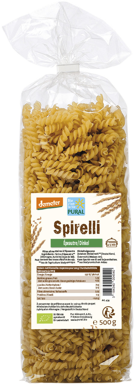 Spirelli à l'épeautre, demeter