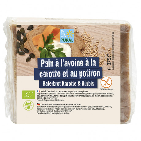 Pain à l'avoine à la carotte et au potiron sans gluten